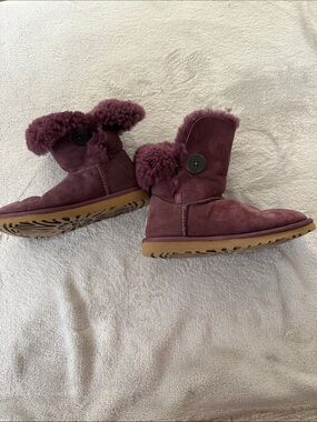 UGG Women's Shearling Button Boot - Plum Suede